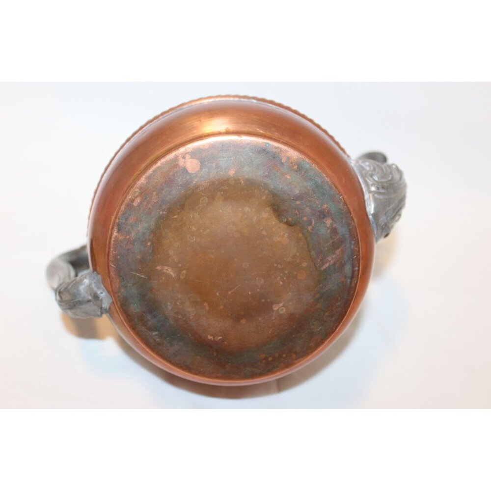 Vintage Copper & Pewter Teapot With Ornate Handle & Spout Hinged Lid Detached Co - Picture 9 of 14